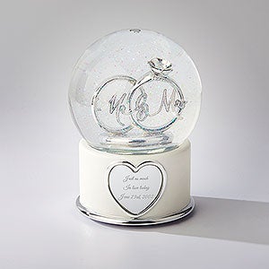 Mr. and Mrs. Anniversary Engraved Snow Globe - 41831