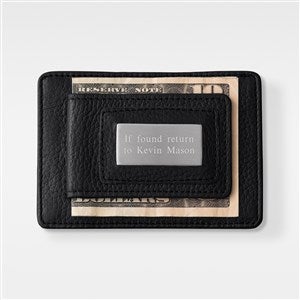 Engraved Wallet and Money Clip Duo in Black - 41840