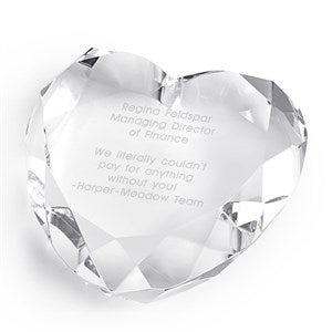 Engraved Crystal Heart Paperweight for the Boss - 41868