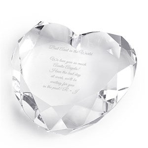 Engraved Crystal Heart Keepsake Paperweight - 41869