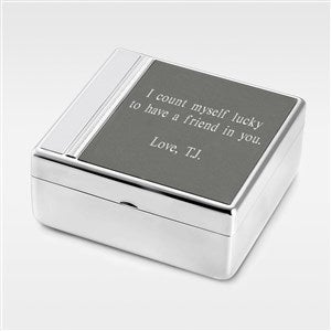 Engraved Silver and Gunmetal Keepsake Box - 41890