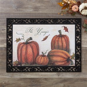 Personalized Fall Door Mat - Autumn Pumpkin - 4190