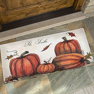 Personalized Oversized Fall Door Mat - Autumn Pumpkin - 4190-O