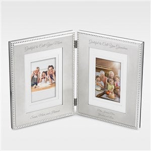 Engraved for Mom- Beaded Double Picture Frame - 41910