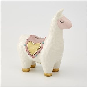 Engraved Ceramic Llama Bank for the New Baby - 41925