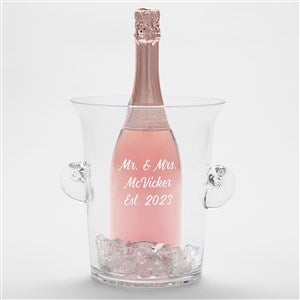 Engraved Wedding Message Glass Ice Bucket & Chiller - 41948