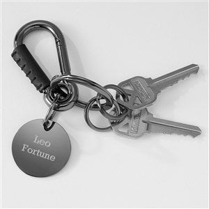 Gunmetal and Leather Clip Keychain - 41966
