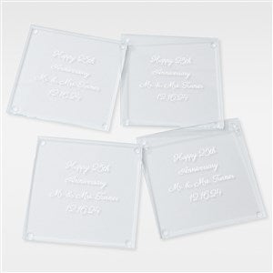 Engraved Write Your Own Anniversary Glass Coaster - 41993