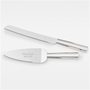 Engraved Wedding Cake Knife & Server Set - 42022