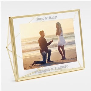 Engraved Gold Prisma Engagement Photo Frame - 42094