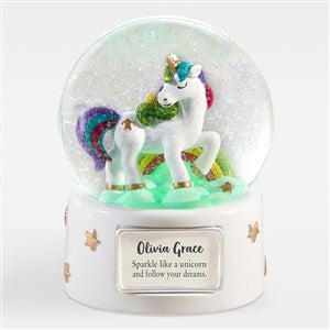 Engraved Unicorn Light Up Snow Globe - 42100