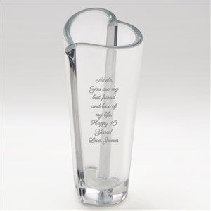 Orrefors Engraved Anniversary Crystal Heart Bud Vase - 42115