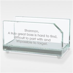 Engraved Message Glass Business Card Holder For Professional - 42159