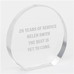 Engraved Retirement Message 4" Round Crystal Award - 42270