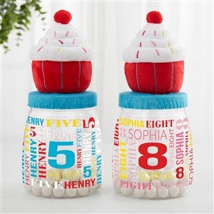 Repeating Birthday Personalized Cupcake Candy Jar - 42286