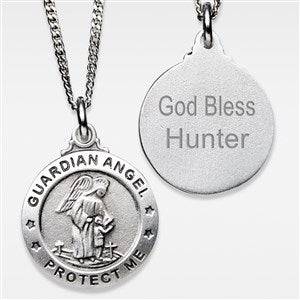 Engraved Religious Guardian Angel Childrens Pendant - 42290