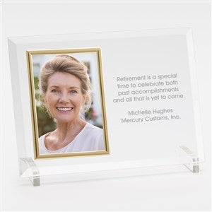 Engraved Retirement Message Glass Vertical Picture Frame - 42318