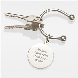 Engraved Silver-Plated Keychain For Him - 42328