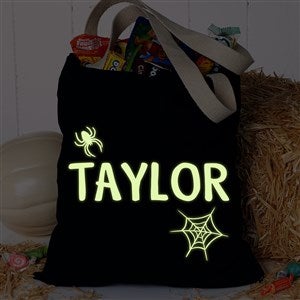 Glow-In-The-Dark Spider Name Personalized Halloween Treat Bag - 42334