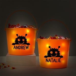 Monster Personalized Halloween Light Up Treat Bucket - 42336