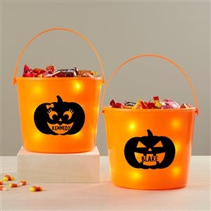 Jack-o-Lantern Personalized Halloween Light Up Treat Bucket - 42338