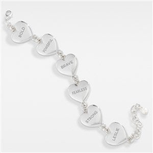 Engraved Heart Link Bracelet For Her - 42345