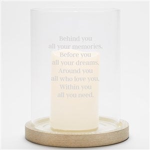 Engraved Hurricane Candle Holder with Wood Base For Her - 42357