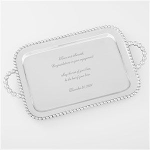 Mariposa® String of Pearls Engraved Engagement Message Handled Serving Tray - 42405