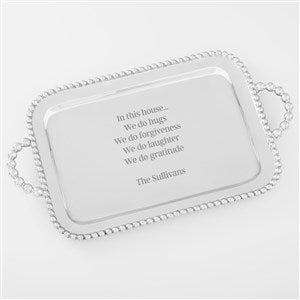 Mariposa® String of Pearls Engraved Family Message Handled Serving Tray - 42407
