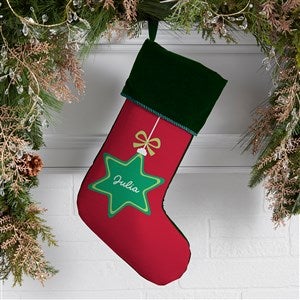 Retro Ornament Personalized Christmas Stockings - Green - 42414-G