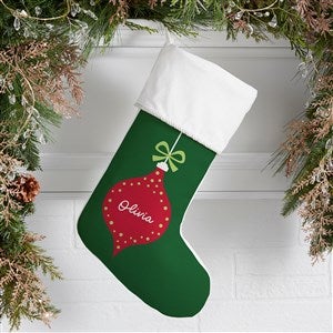 Retro Ornament Personalized Ivory Christmas Stockings - 42414-I