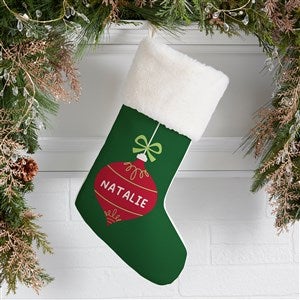 Retro Ornament Personalized Ivory Faux Fur Christmas Stockings - 42414-IF