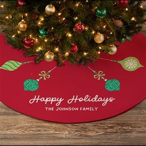 Retro Ornament Personalized Christmas Tree Skirt - 42416