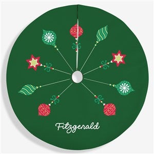 Retro Ornament Personalized Christmas Tree Skirt - 42416