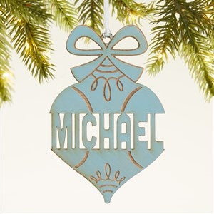 Retro Ornament Personalized Wood Ornament- Blue Stain - 42425-B