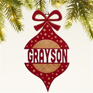 Retro Ornament Personalized Wood Ornament- Red Maple - 42425-R