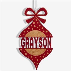 Retro Ornament Personalized Wood Ornament- Red Maple - 42425-R