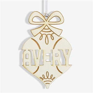 Retro Ornament Personalized Wood Ornament- Whitewash - 42425-W