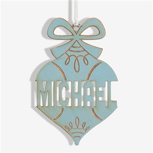 Retro Ornament Personalized Wood Ornament- Blue Stain - 42425-B