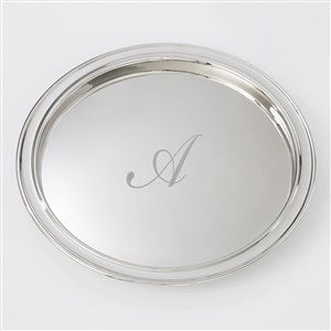 Engraved Engagement Round Silver Tray - 42443