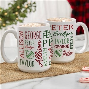 Holiday Repeating Name Personalized Coffee Mug - 42470-L