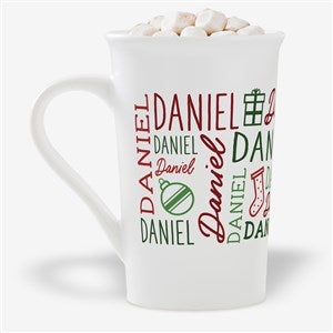 Holiday Repeating Name Personalized Coffee Mug - 42470-U