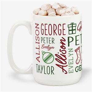 Holiday Repeating Name Personalized Coffee Mug - 42470-L