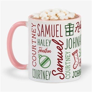 Holiday Repeating Name Personalized Coffee Mug - 42470-P