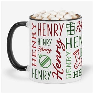 Holiday Repeating Name Personalized Coffee Mug - 42470-B