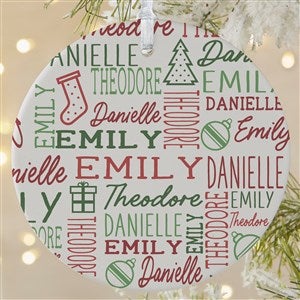 Holiday Repeating Name Personalized Ornament-3.75 Matte - 1 Sided - 42483-1L