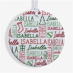 Holiday Repeating Name Personalized Ornament - Glossy - 42483-1S