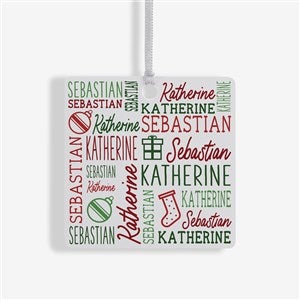 Holiday Repeating Name Personalized Metal Ornament - 42483-1M