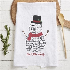 Snowman Repeating Name Personalized Christmas Tea Towel - 42488