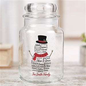 Snowman Repeating Name Personalized Candy Jar - 42490